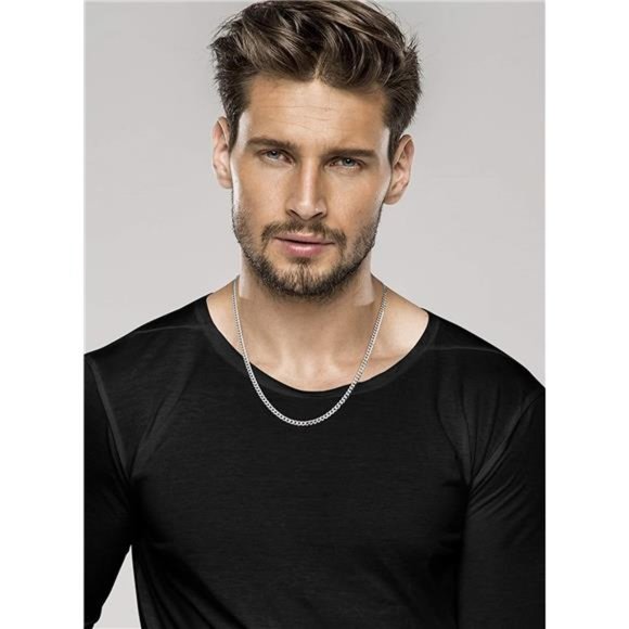 Italian 925 Sterling Silver 3.5mm Curb Cuban Link Chain Necklace Mens Or Womens - Picture 2 of 6